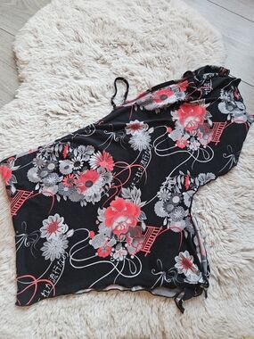 Vintage Y2K James J Asymmetrical Floral Top - Japanese Print - Whimsigoth Style